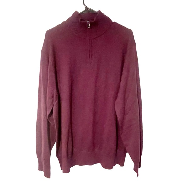 Bonobos Men’s Size XXL Slim Fit Purple Washable Cotton Cashmere Half-Zip Sweater